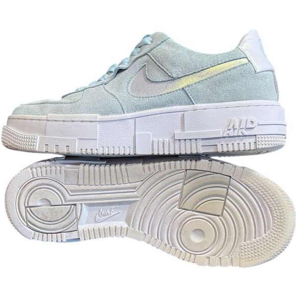 Women’s Nike Air Force 1 Pixel ‘Glacier Blue'  Suede Sneakers Size 8 - Picture 14 of 15
